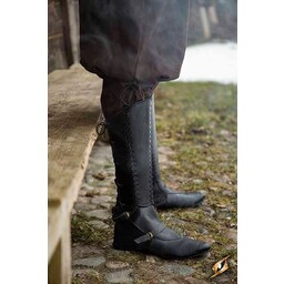 Greaves Squire, noir, Paire - Celtic Webmerchant