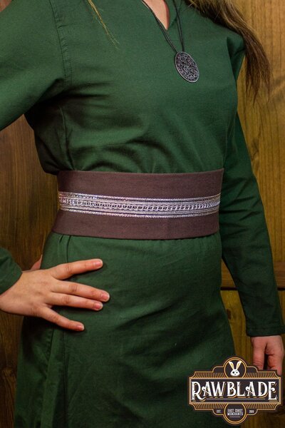 Jeanne fabric belt - Brown / silver - Celtic Webmerchant