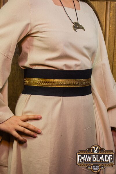 Jeanne fabric belt - Black / gold - Celtic Webmerchant