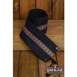 Ceinture en tissu Jeanne - Noir / roses roses - Celtic Webmerchant