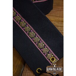 Ceinture en tissu Jeanne - Noir / roses roses - Celtic Webmerchant