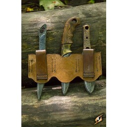 Holder for LARP throwing knives brown, incl. 3 knives - Celtic Webmerchant