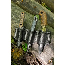 Houder voor LARP werpmessen zwart, incl. 3 messen - Celtic Webmerchant