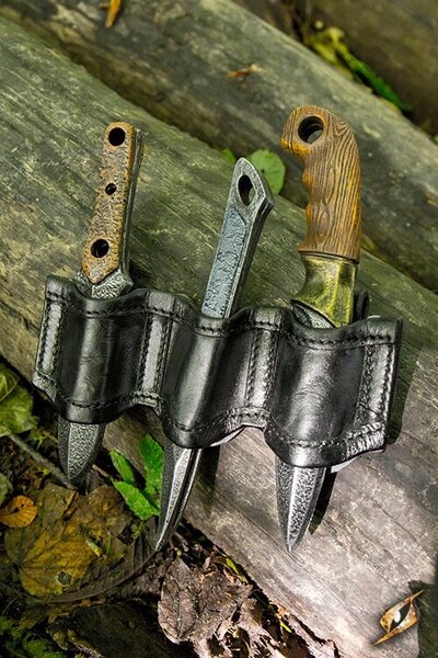 Uchwyt do noży do rzucania LARP czarny, w tym 3 noże - Celtic Webmerchant