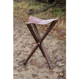 Tabouret pliant en cuir et bois M - Celtic Webmerchant