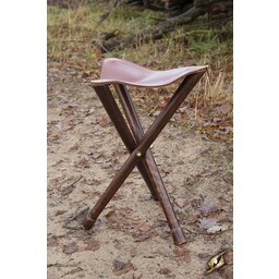 Tabouret pliant en cuir et bois - Celtic Webmerchant