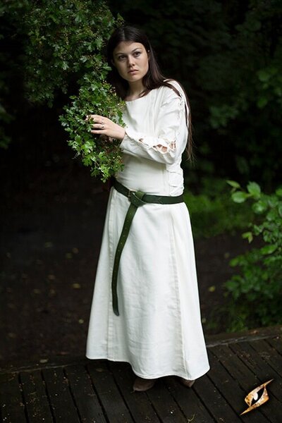 Kleid Morgaine, weiß - Celtic Webmerchant