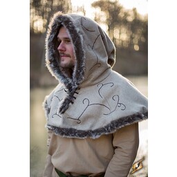 Capucha de piel Gisla, gris - Celtic Webmerchant