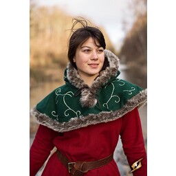 Fur hood Gisla, green - Celtic Webmerchant