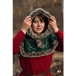 Fur-huva Gisla, grön - Celtic Webmerchant