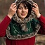 Fur hood Gisla, green - Celtic Webmerchant