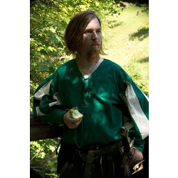 camicia Landsknecht, verde / bianco - Celtic Webmerchant