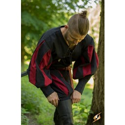 Chemise Landsknecht, noir / rouge - Celtic Webmerchant