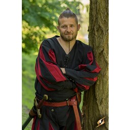 camicia Landsknecht, nero / rosso - Celtic Webmerchant