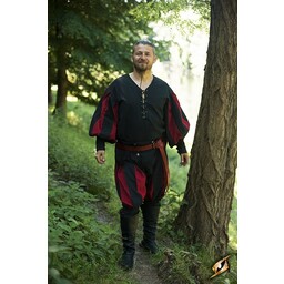 Landsknecht skjorta, svart / röd - Celtic Webmerchant