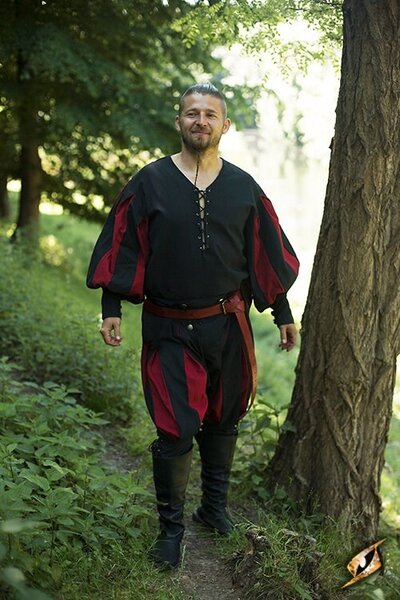 Landsknechtenbroek rood-zwart - Celtic Webmerchant