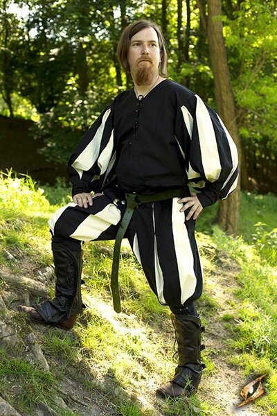 Pantaloni Landsknecht in bianco e nero - Celtic Webmerchant