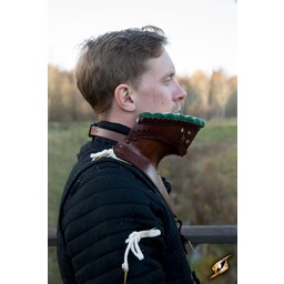 Long leather bevor, green - Celtic Webmerchant