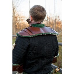 Long leather bevor, green - Celtic Webmerchant