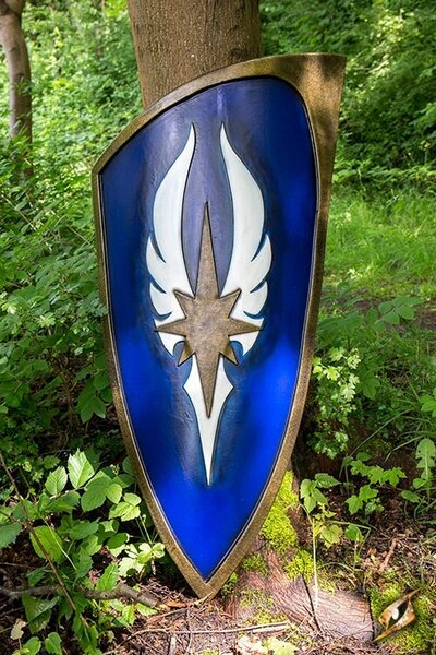 bouclier elfe bleu GN, 120 x 55 cm - Celtic Webmerchant