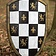 Epic Armoury LARP Checkered Shield white/black/gold - Celtic Webmerchant