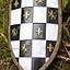 LARP Checkered Shield white/black/gold - Celtic Webmerchant