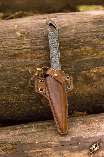 LARP cutthroat knife with holder, brown - Celtic Webmerchant
