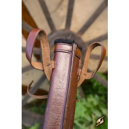 LARP dagger scabbard, small, right-hand, brown - Celtic Webmerchant