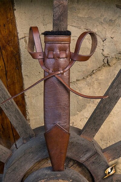 LARP dagger scabbard, small, right-hand, black - Celtic Webmerchant
