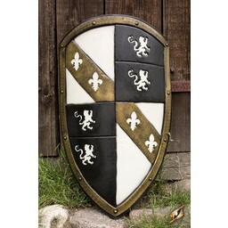 LARP escudo del león blanco / negro / oro - Celtic Webmerchant