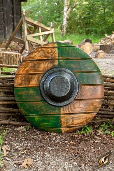 LARP escudo redondo, verde de madera de 70 cm - Celtic Webmerchant