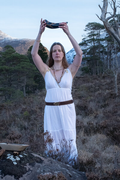 Goddess Dress Athena, white - Celtic Webmerchant
