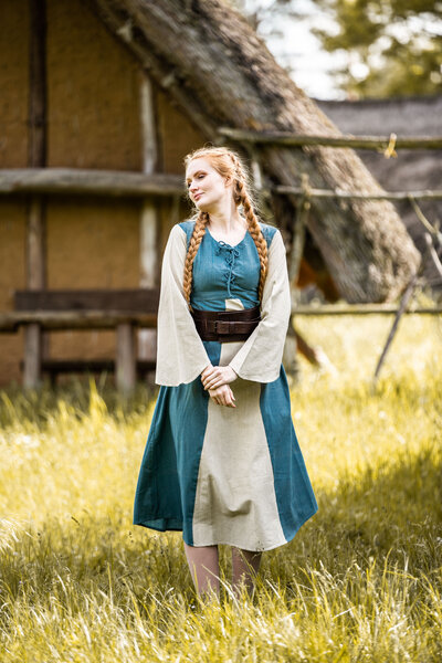 Kleid Belle, hellblau-creme - Celtic Webmerchant