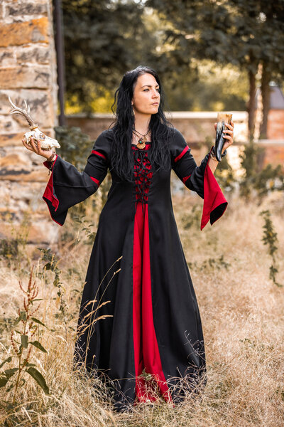 Vestido Eleanora rojo-negro - Celtic Webmerchant