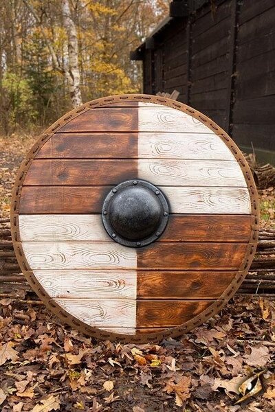 LARP shield Thegn, weiß Holz, 70 cm - Celtic Webmerchant