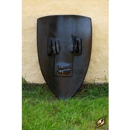 LARP kite shield wood with white cross - Celtic Webmerchant