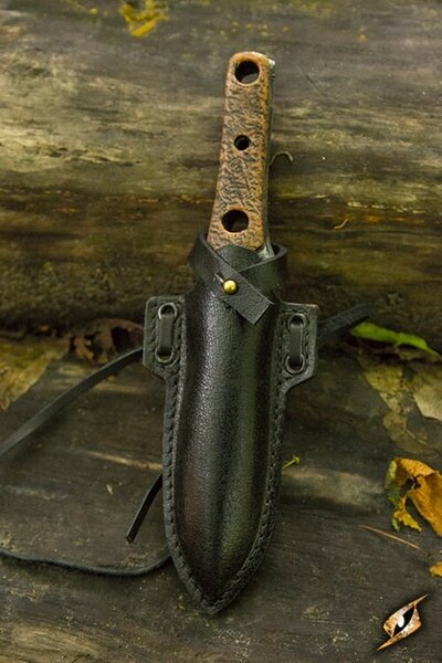 LARP kasta / tryck kniv med hållare, svart - Celtic Webmerchant