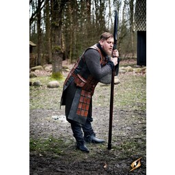 Læder brigandine lang, brun - Celtic Webmerchant