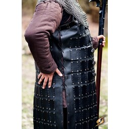 Brigandine de cuero largo, negro - Celtic Webmerchant