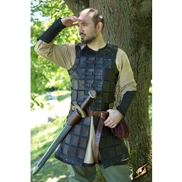 Brigandine de cuero largo, negro - Celtic Webmerchant