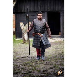 Brigandine de cuero largo, negro - Celtic Webmerchant