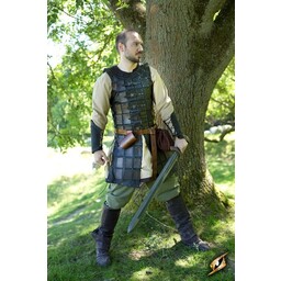 Brigandine de cuero largo, negro - Celtic Webmerchant