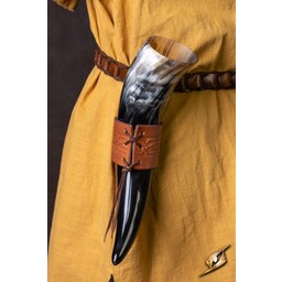 Pelle titolare bere corno Edda, marrone - Celtic Webmerchant