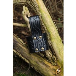 Cuir Porte-corne à boire Edda, noir - Celtic Webmerchant