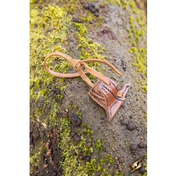 Leather holster hook for LARP sword, brown - Celtic Webmerchant