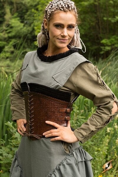 Leather corset Margot, brown - Celtic Webmerchant