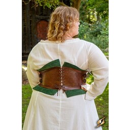 Leather corset Margot, green - Celtic Webmerchant