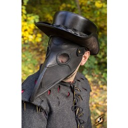 Leather mask plague doctor, black - Celtic Webmerchant