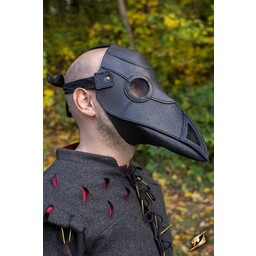 Læder maske pest læge, sort - Celtic Webmerchant