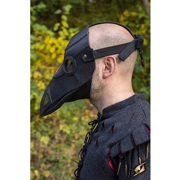 Läder mask pesten läkare, svart - Celtic Webmerchant
